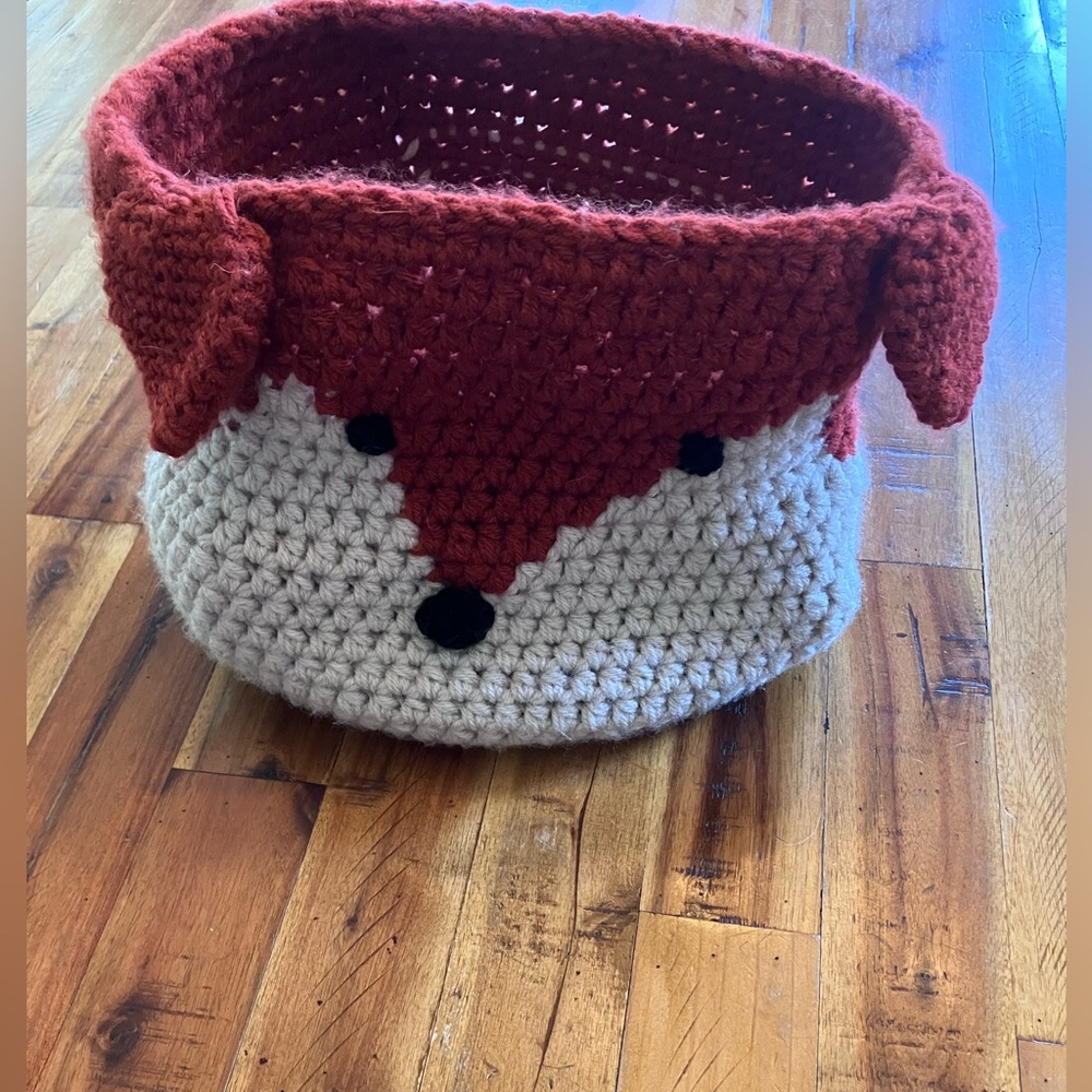 Handmade knit Fox Storage
